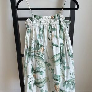 H&M Green and White Patterned Dress